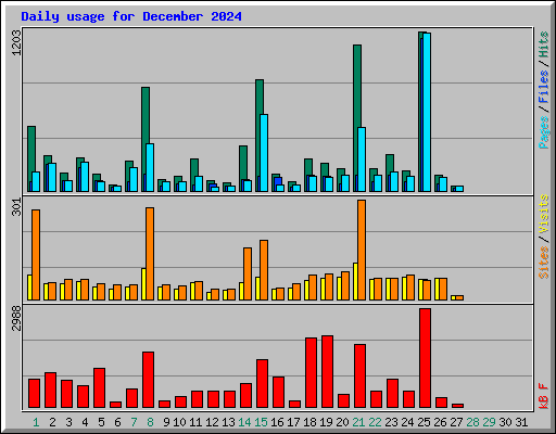 Daily usage for December 2024