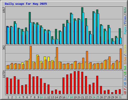 Daily usage for May 2025