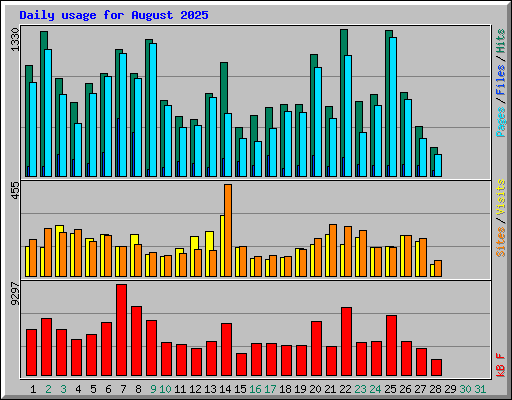 Daily usage for August 2025