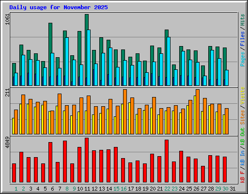 Daily usage for November 2025