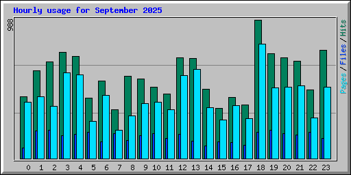 Hourly usage for September 2025