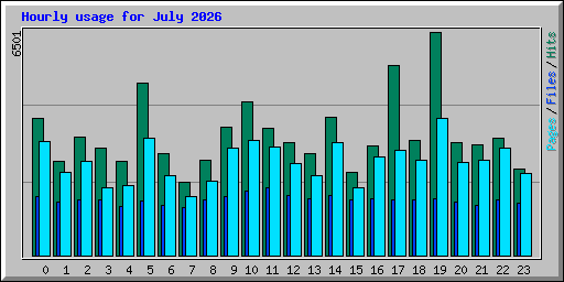 Hourly usage for July 2026