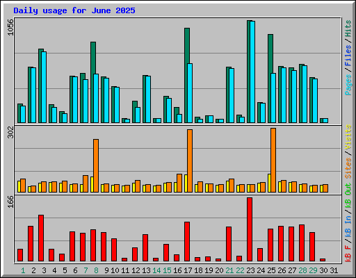 Daily usage for June 2025