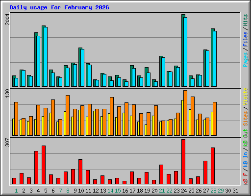 Daily usage for February 2026