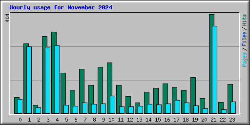 Hourly usage for November 2024