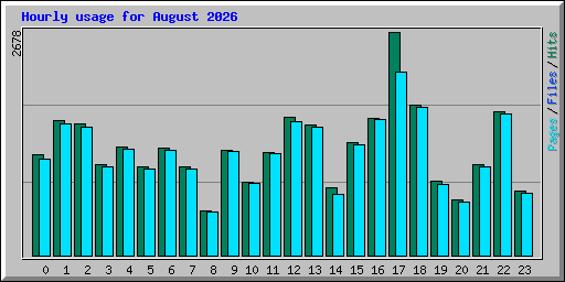 Hourly usage for August 2026
